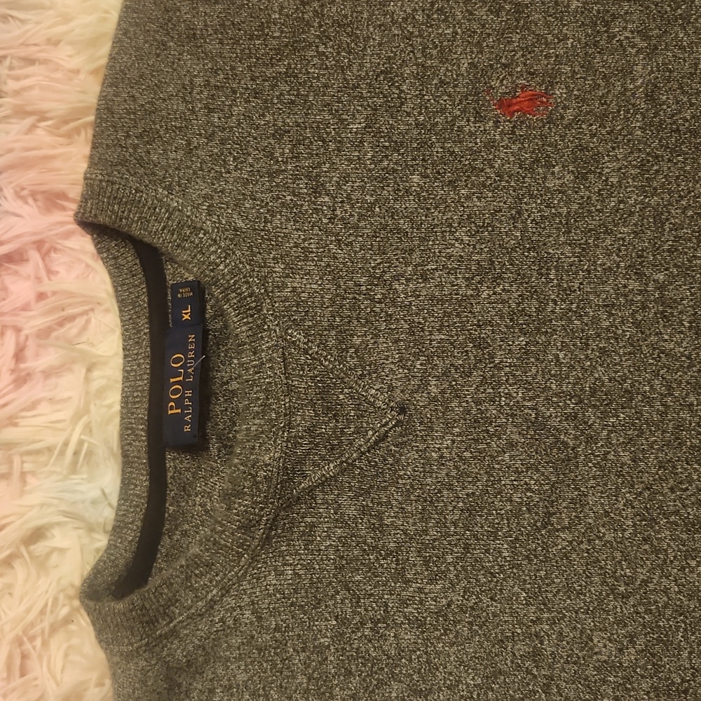 POLO Ralph Lauren grey cotton crewneck sweater mens size XL